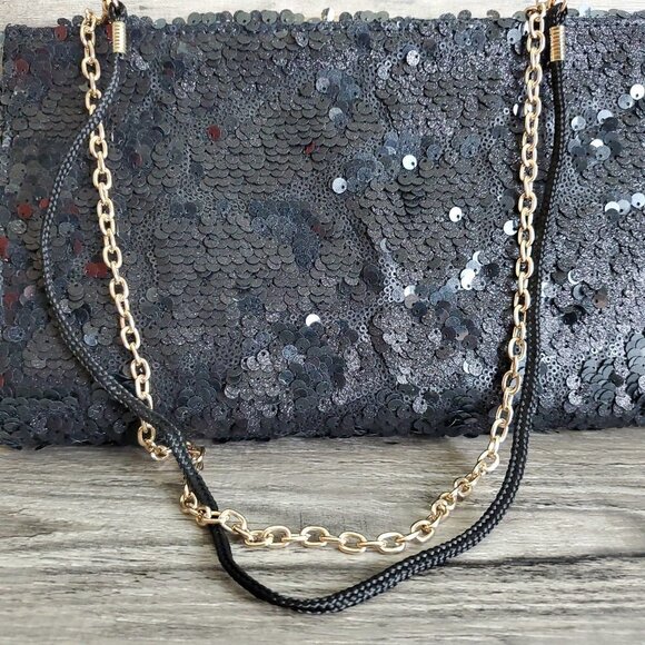 Kate Landry Sequin Evening Clutch Shoulder Bag - Picture 3 of 6